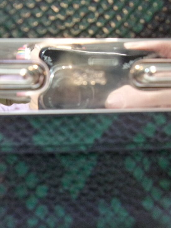 E-154 COACH SWAGGER CLUTCH IN PYTHON EMBOSSED LEATHER - Picture 5 of 13